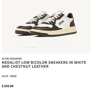 Autry Medalist Low White and Brown Sneakers